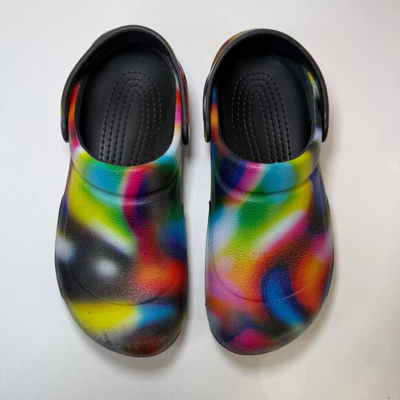 Crocs Bistro Graphic Tie Dye Slip Resistant Work Clog Women's Size 10 - Picture 3 of 8